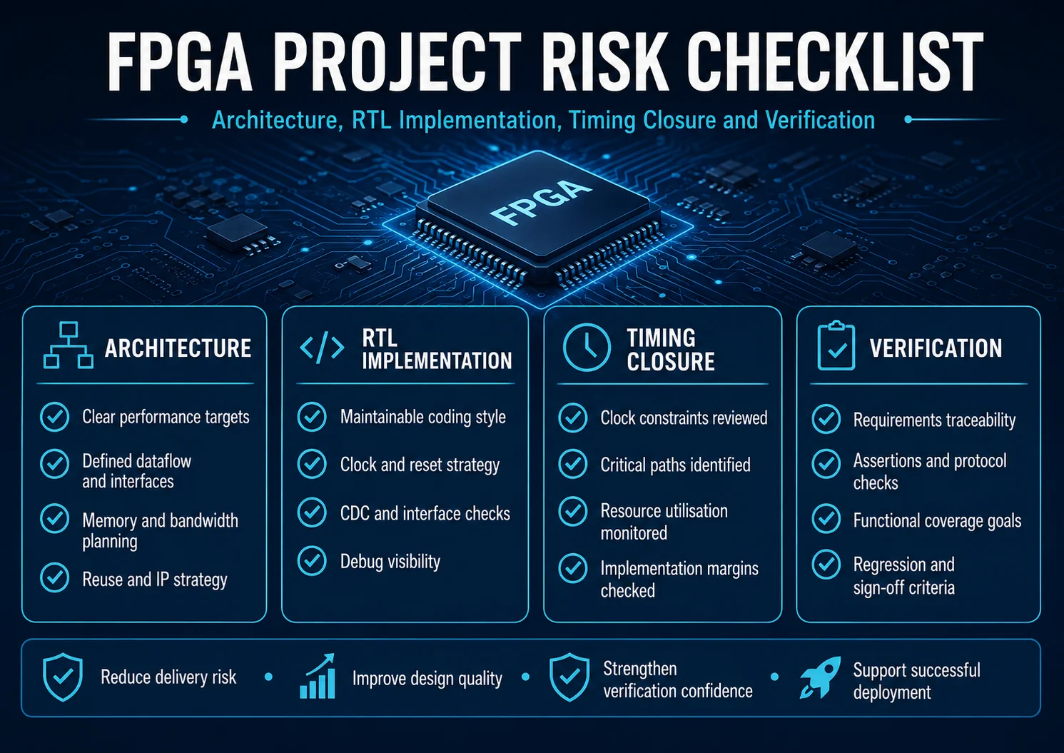 FPGA project risk checklist