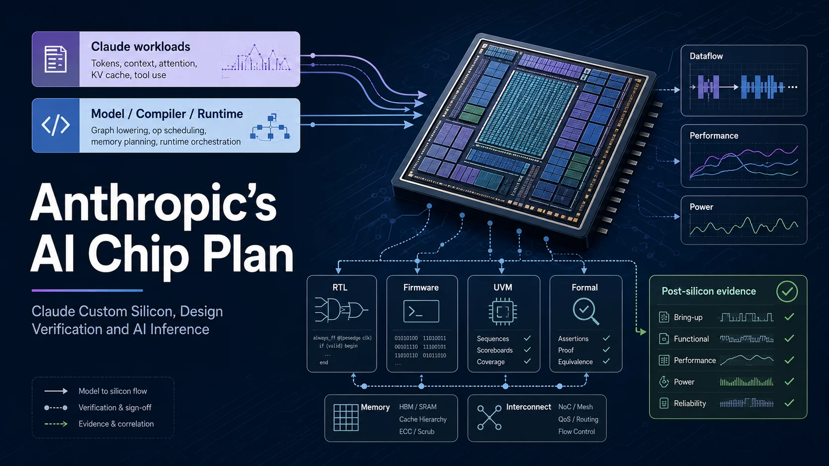 Anthropic AI chip and Claude custom silicon design verification architecture