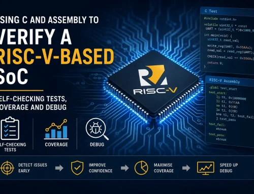 Using C and Assembly for RISC-V SoC Verification: Self-Checking Tests, Coverage and Debug