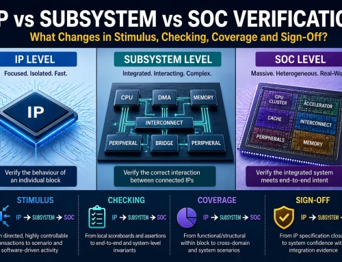 IP, Subsystem and SoC Verification: What Changes in Stimulus, Checking, Coverage and Sign-Off?