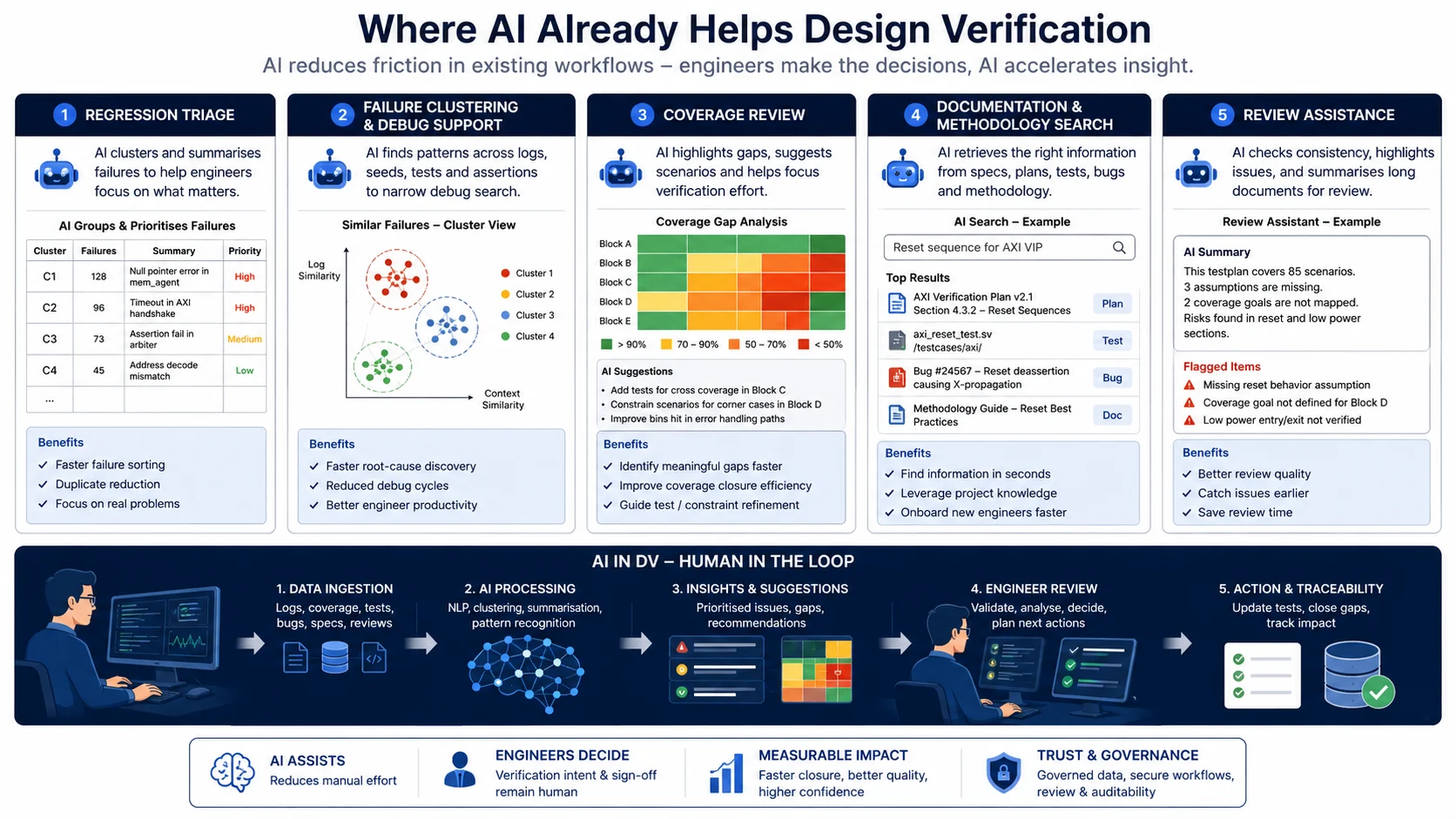 AI in DV readiness benchmark showing strategy governance training process integration pilot measurement partnerships and operational capability maturity levels